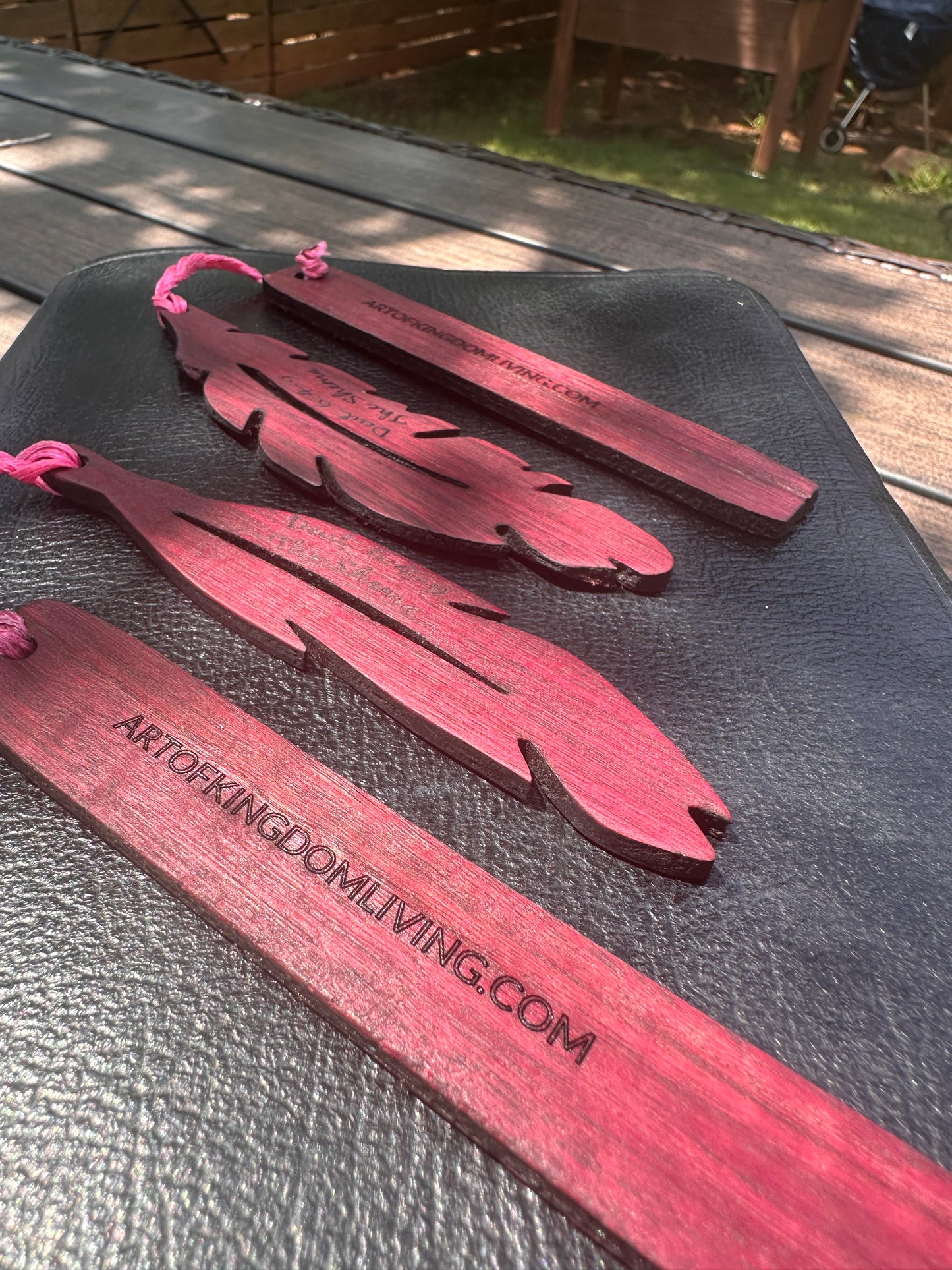 Custom Laser Engraved Wooden Bookmark – Purple Heart Wood – Shema Deuteronomy 6:4-9